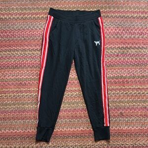 VICTORIAS SECRET 2018 FASHION SHOW BLACK RED SEQUIN RHINESTONE JOGGER PANTS